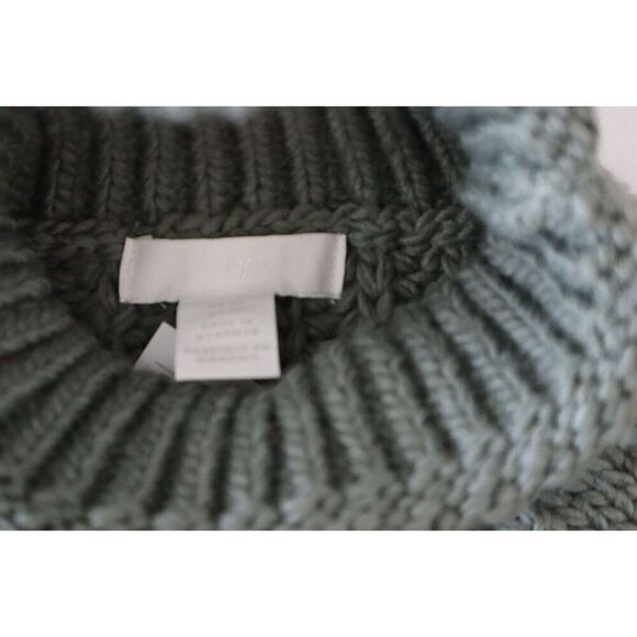 H&M Women's Sz XS Light Khaki Green L/S Knitted Jumper Turtleneck Sweater - Picture 3 of 11